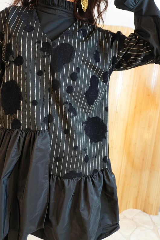 Oscar Rue Dress Pin Stripe Black